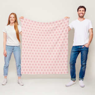 Christmas dusty pink snowflake stylish chic fleece blanket