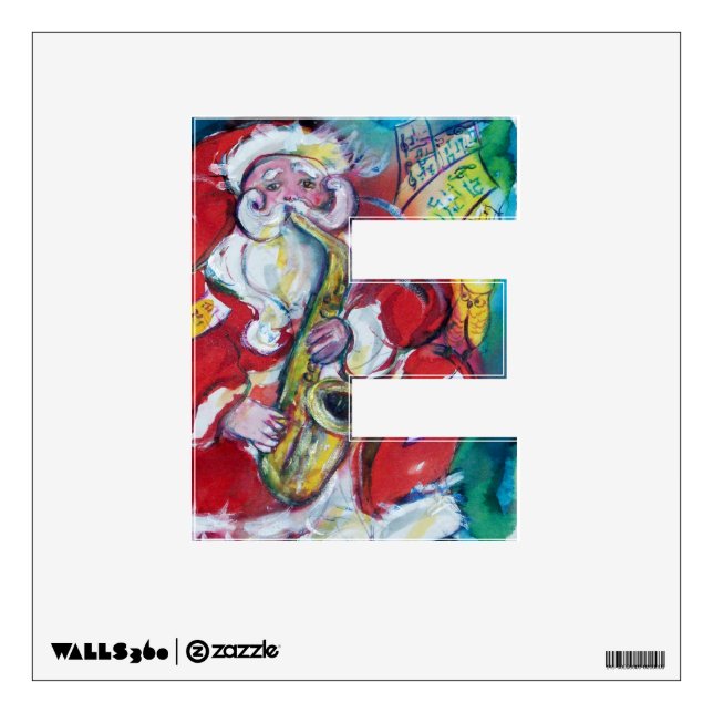 CHRISTMAS E LETTER /SANTA AND SAX, CHRISTMAS PARTY WALL DECAL (Front)