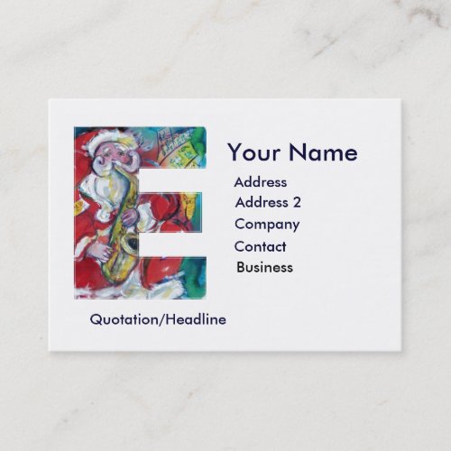 CHRISTMAS E LETTER  SANTA CLAUS WITH SAX BUSINESS CARD