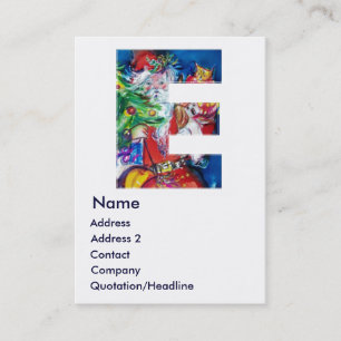 CHRISTMAS E LETTER / SANTA WITH CHRISTMAS TREE BUSINESS CARD