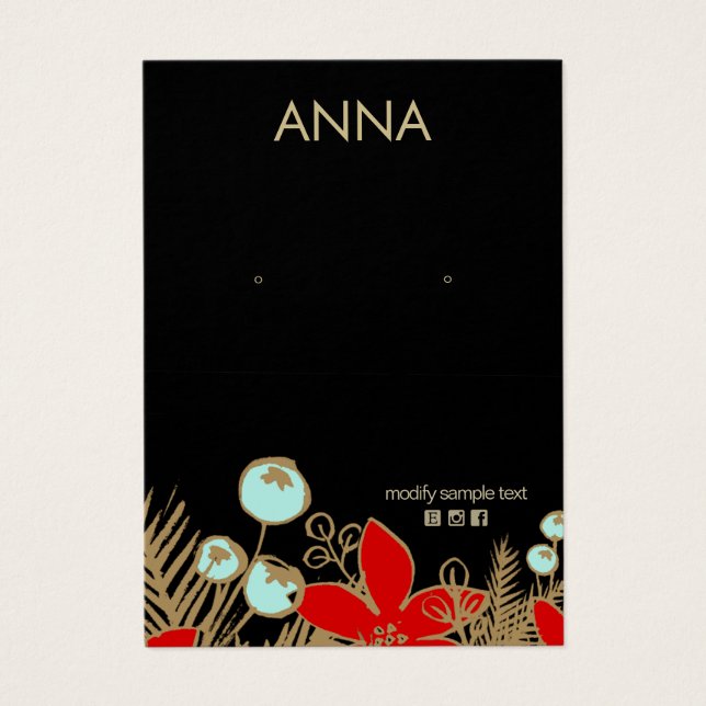 Christmas  Earring Display Card (Front)