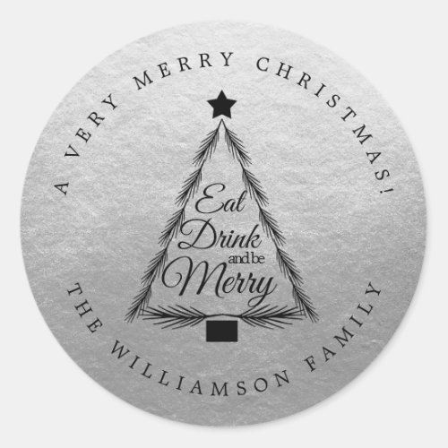 Christmas Eat Drink Merry Monogram Envelope Seal