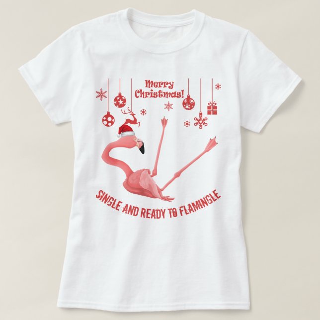 Christmas Edition Flamingle T-Shirt (Design Front)