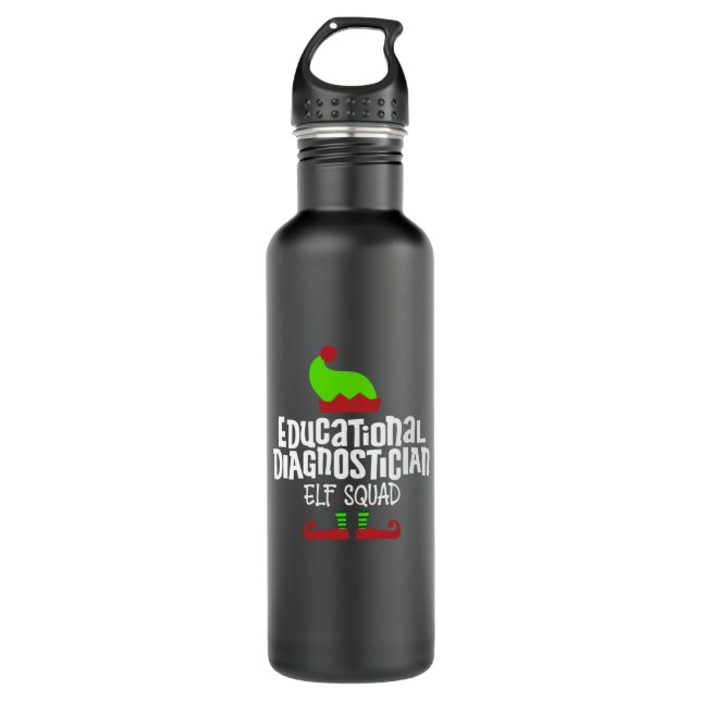 Christmas Educational Diagnostician Stainless Steel Water Bottle (Front)