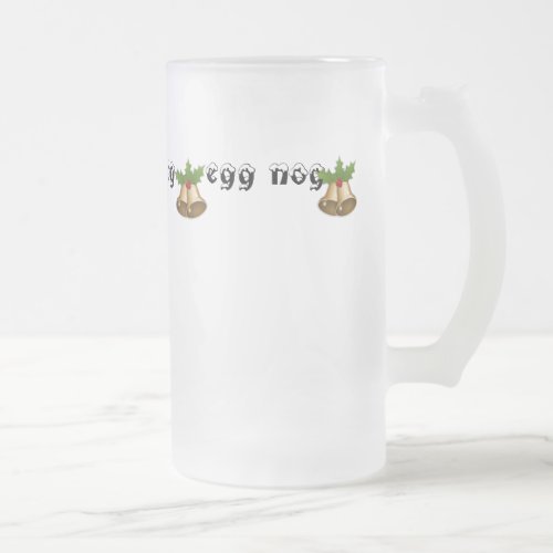 Christmas Egg Nog Frosted 16 oz Frosted Glass Mug