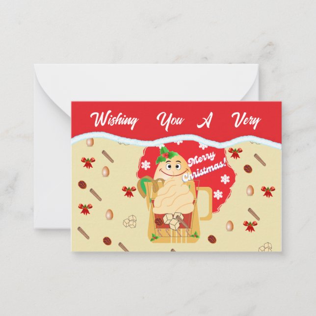 Christmas Eggnog Ornaments 2024 Note Card (Front)