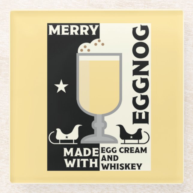 Christmas Eggnog Punch Glass Coaster (Front)
