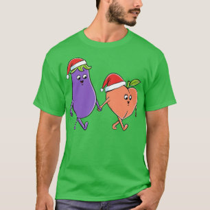 Christmas eggplant and peach T-Shirt