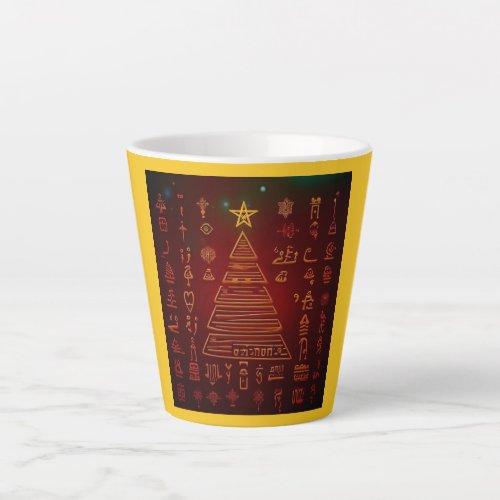 Christmas Egyptian Hieroglyphs 1 Latte Mug