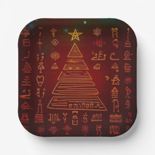 Christmas Egyptian Hieroglyphs 1 Paper Plates