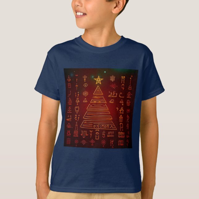 Christmas Egyptian Hieroglyphs 1 T-Shirt (Front)