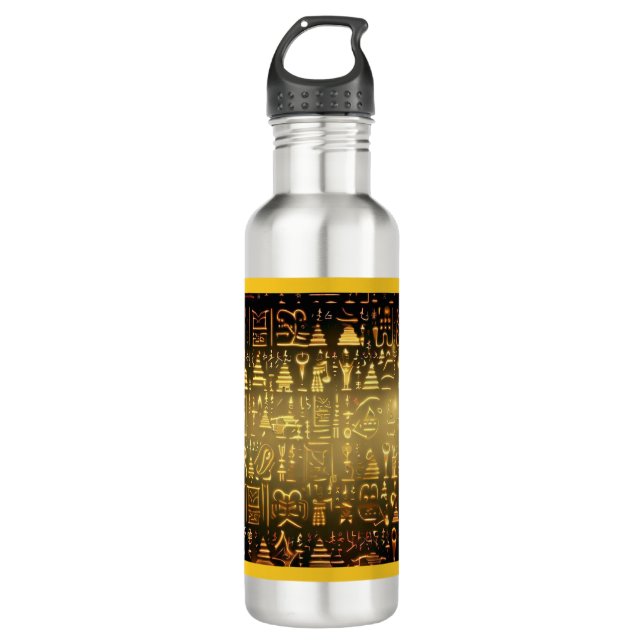 Christmas Egyptian Hieroglyphs 2 Stainless Steel Water Bottle (Front)