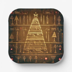 Christmas Egyptian Hieroglyphs 3 Paper Plates