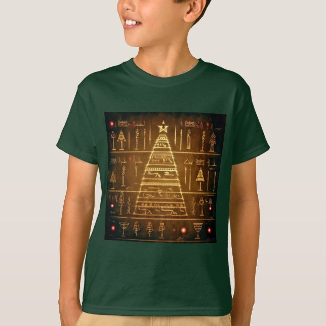Christmas Egyptian Hieroglyphs 3 T-Shirt (Front)