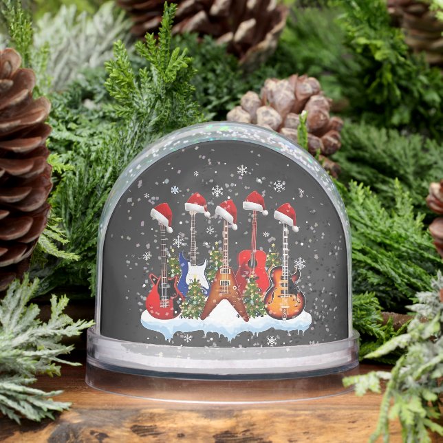 Christmas Electric Guitar Acoustic Guitar Xmas  Snow Globe (Winter)