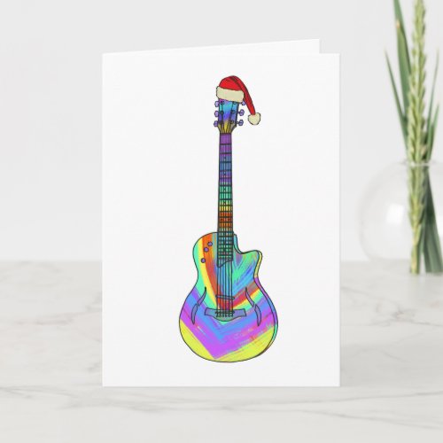 Christmas Electric guitar Colorful  Card
