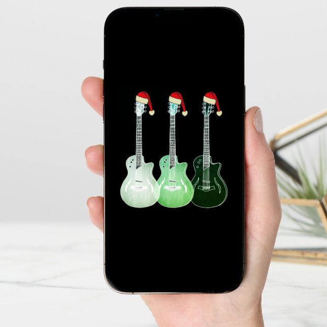 Christmas Electric Guitar Santa  Card (Front Digital)