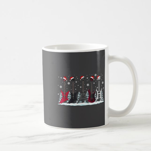 Christmas Electric Guitars Metalhead Guitarist Xma Coffee Mug (Right)