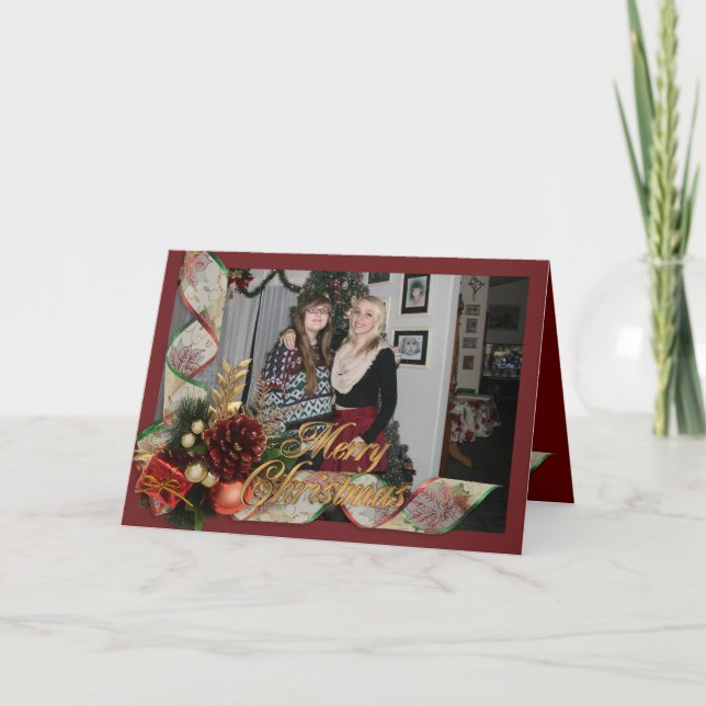 Christmas elegance 2 photo card (Front)