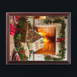 Christmas Elegance  Award Plaque<br><div class="desc">Step inside this beautiful traditional kitchen decorated for the Christmas season. A lavish gingerbread house is at the center of this lovely scene. Warm and inviting scene is a lovely invitation for a holiday celebration  or just a thoughtful note.</div>