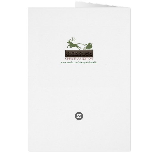 Christmas Elegance Card - Angel with gifts. (Back)