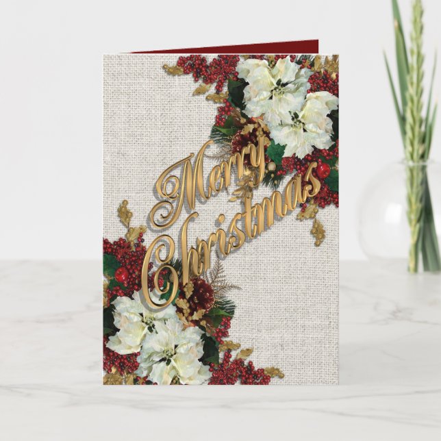 Christmas elegance card gold and red Victorian (Front)