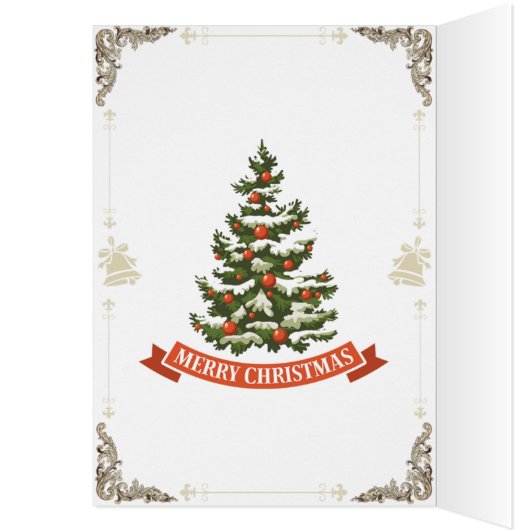 Christmas Elegance Card - Jingle bells and Holly. (Inside (Left))