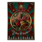 Christmas Elegance Card - Jingle bells and Holly. (Front)