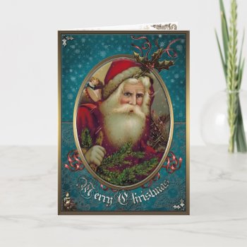Christmas Elegance Card -  Santa Claus With Gifts. by VintageStyleStudio at Zazzle