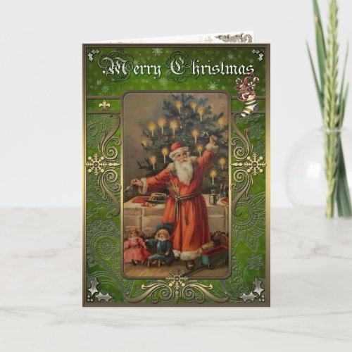 Christmas Elegance Card _ Santa with jingle bells