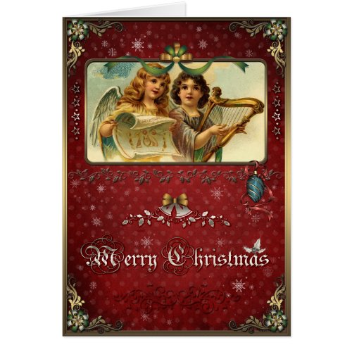 Christmas Elegance Card _ Two beautiful angel