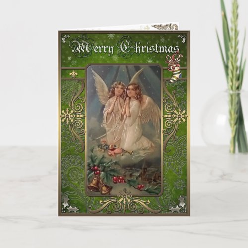 Christmas Elegance Card _ Two Christmas angels