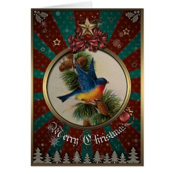 Christmas Elegance Card - Winter Bird. Vintage. by VintageStyleStudio at Zazzle