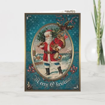 Christmas Elegance Card - Wonderful Santa Claus. by VintageStyleStudio at Zazzle