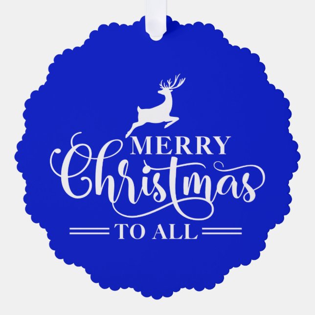 Christmas Elegance-Minimal Reindeer Design-Family  Ornament Card (Front)