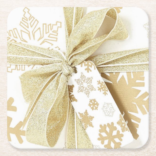Christmas Elegance Square Paper Coaster (Front)
