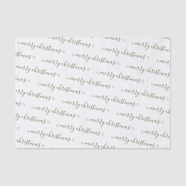 Christmas Elegant Black White Handwritten Custom T Tissue Paper (Front)