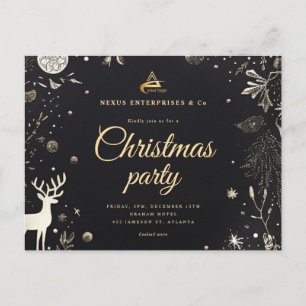 Christmas Elegant Business Corporate Holiday Party Invitation Postcard