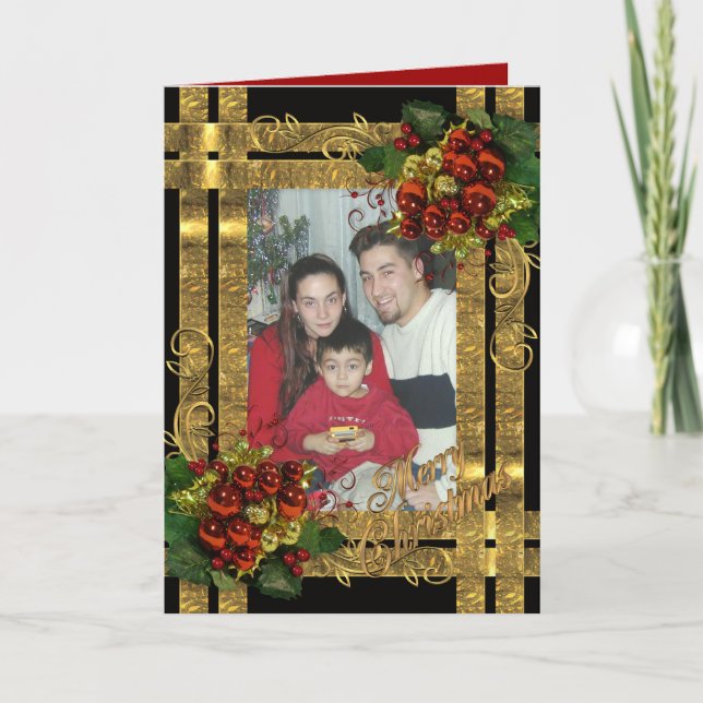 Christmas elegant full size card for your photo (Front)