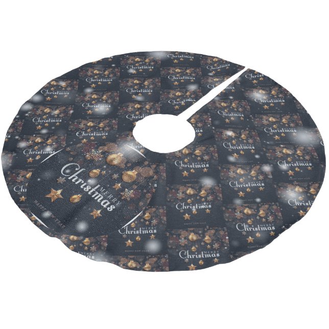 Christmas Elegant Gift Brushed Polyester Tree Skirt (Angled)