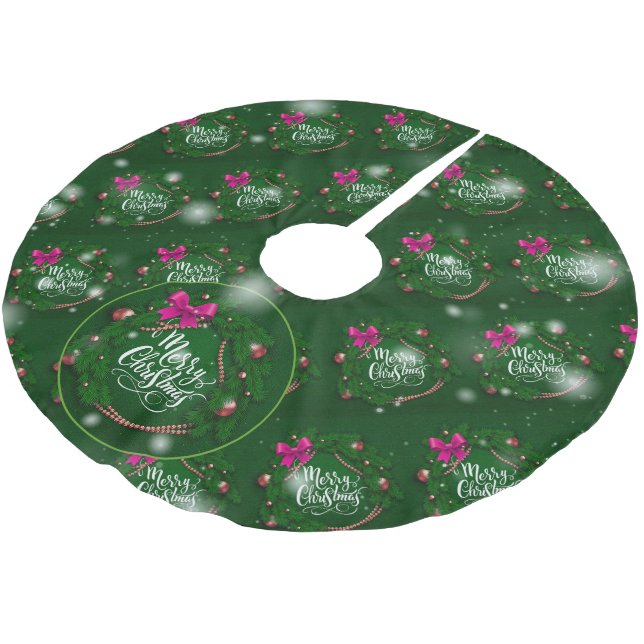 Christmas Elegant Gift Brushed Polyester Tree Skirt (Angled)