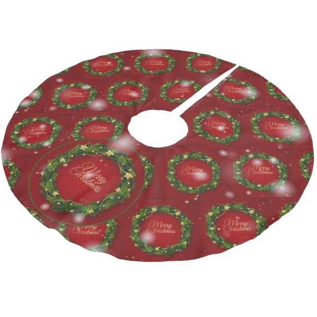 Christmas Elegant Gift Brushed Polyester Tree Skirt (Angled)