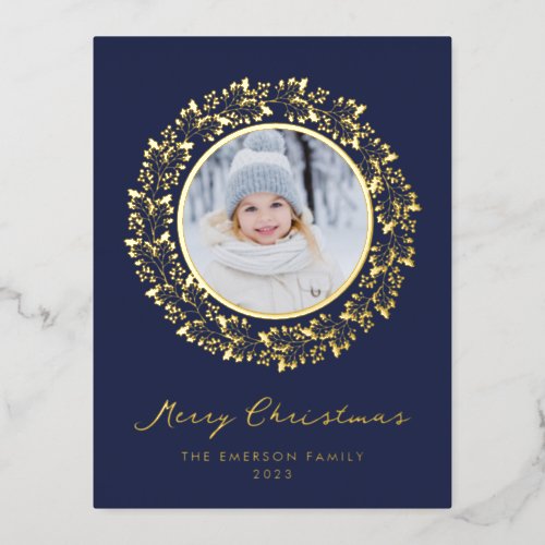 Christmas Elegant Gold Foil Postcard