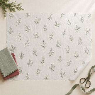 Christmas Elegant Green Holly Berries Pattern Tissue Paper