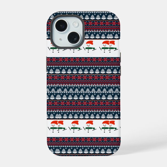 Christmas Elegant Knit Pattern Iphone Case (Back)
