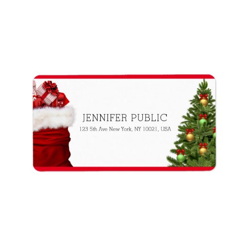 Christmas Elegant Modern Template Address Label