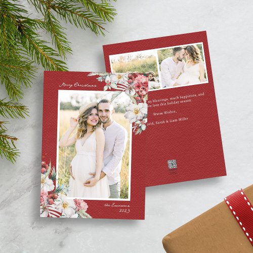 Christmas Elegant Photo Collage Holiday Card