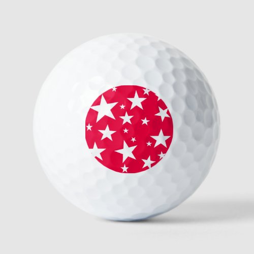 Christmas Elegant Red White Stars Template Golf Balls