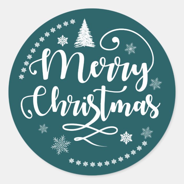 christmas elegant simple favor classic round sticker (Front)