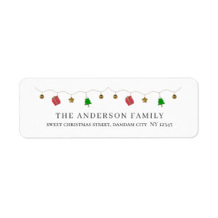 Christmas Elegant Simple Return Address Label